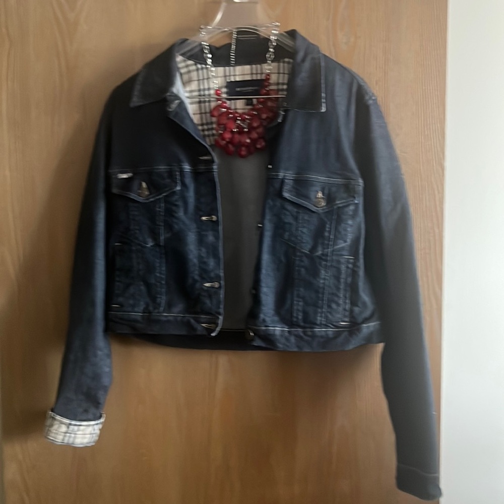 Burberry Jean Jacket size L but fit a medium really good